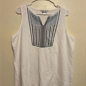 CJ Banks Embellished White Tank Top